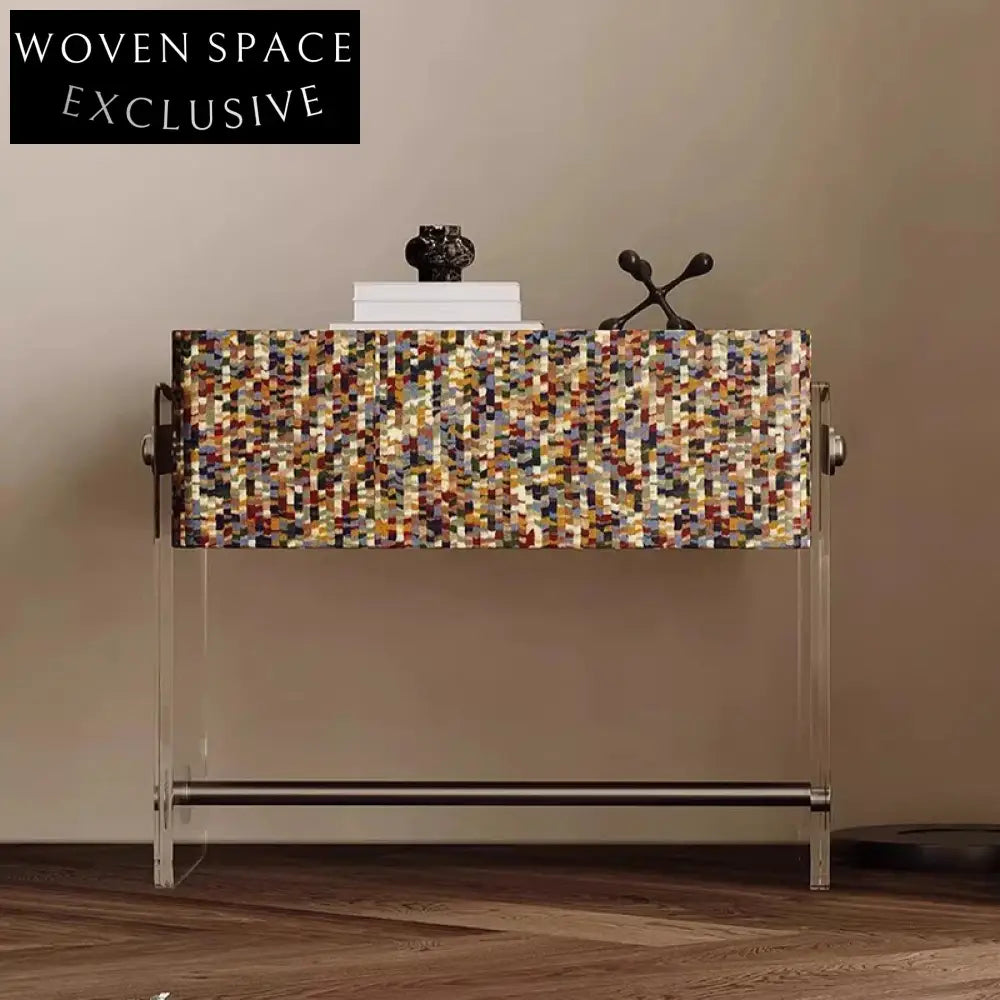 Modern Nordic Design Nightstand with Acrylic Legs and Two Storage Drawers