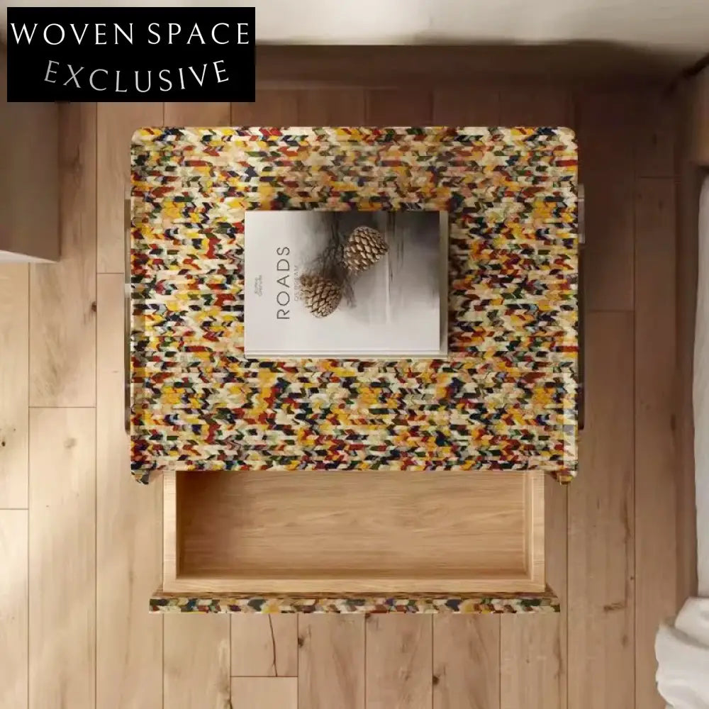 Modern Nordic Design Nightstand with Acrylic Legs and Two Storage Drawers