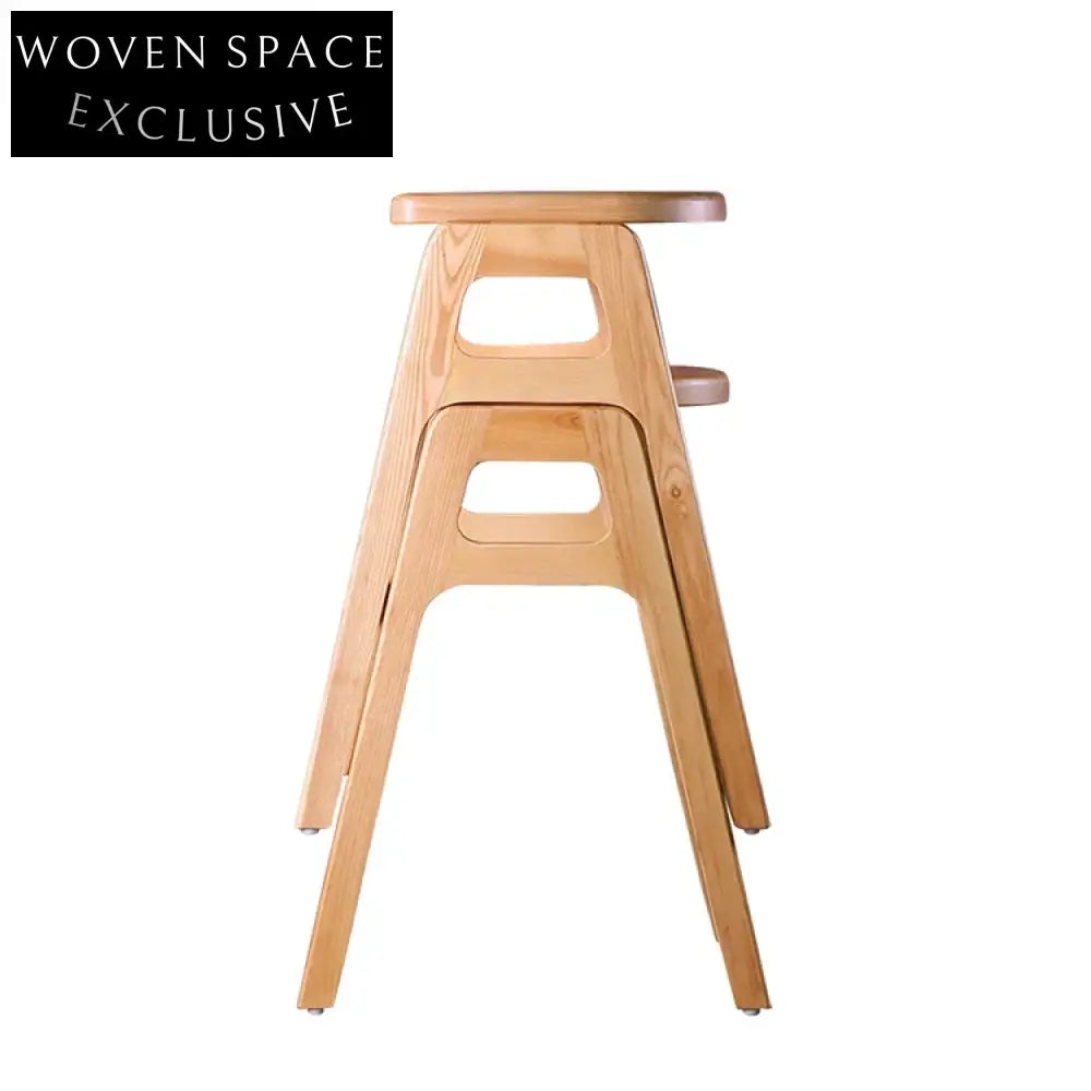 Modern Nordic Design Solid Wood Counter Height Kitchen Bar Stool Chair