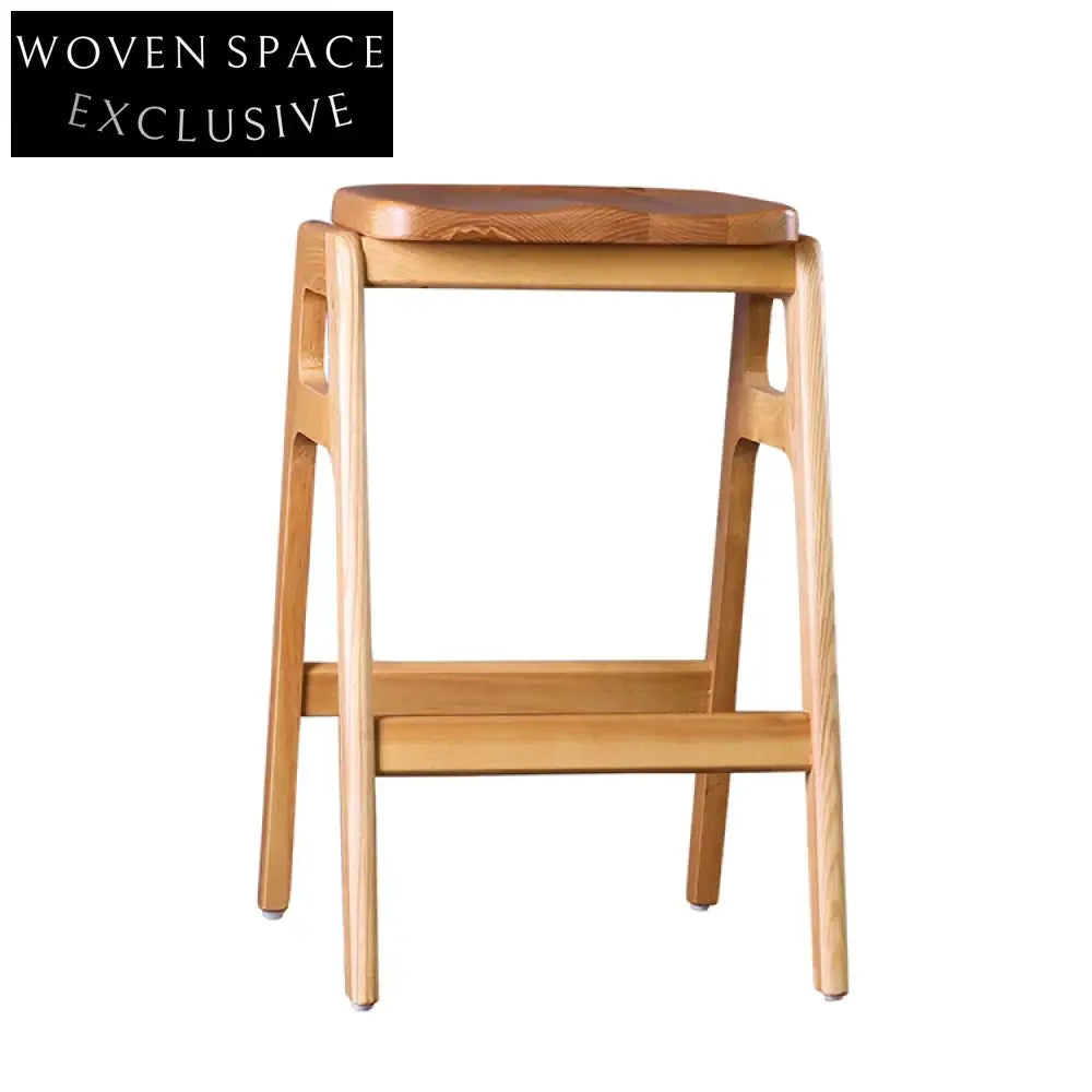 Modern Nordic Design Solid Wood Counter Height Kitchen Bar Stool Chair