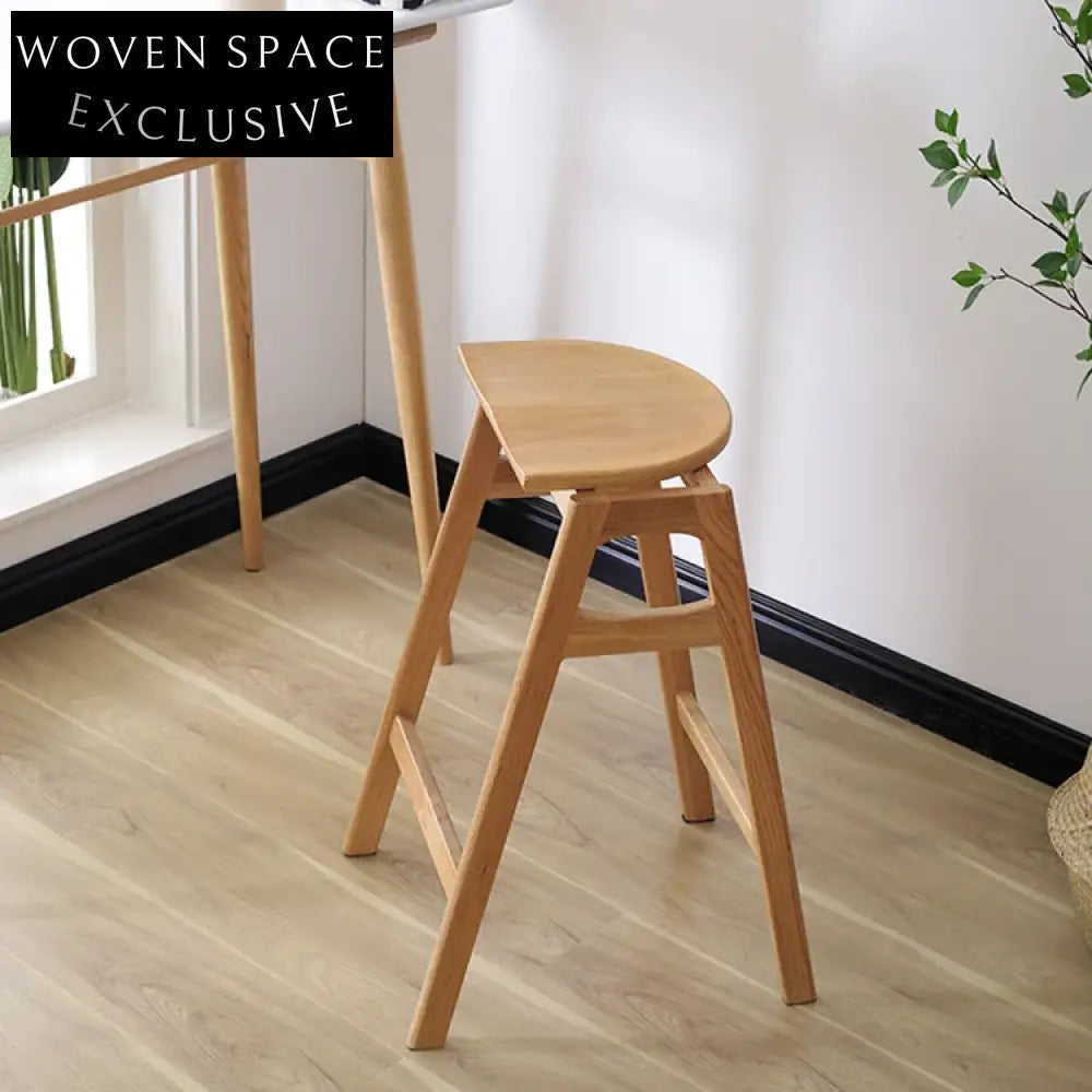 Modern Nordic Design Solid Wood Counter Height Kitchen Bar Stool Chair