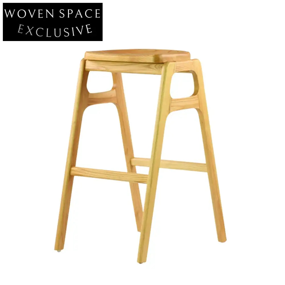 Modern Nordic Design Solid Wood Counter Height Kitchen Bar Stool Chair