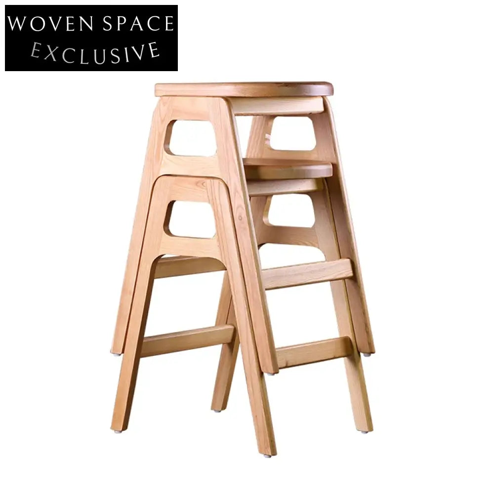 Modern Nordic Design Solid Wood Counter Height Kitchen Bar Stool Chair