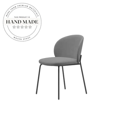 Modern Nordic Designer Fabric Metal Dining Chair for Kitchen & Cafe