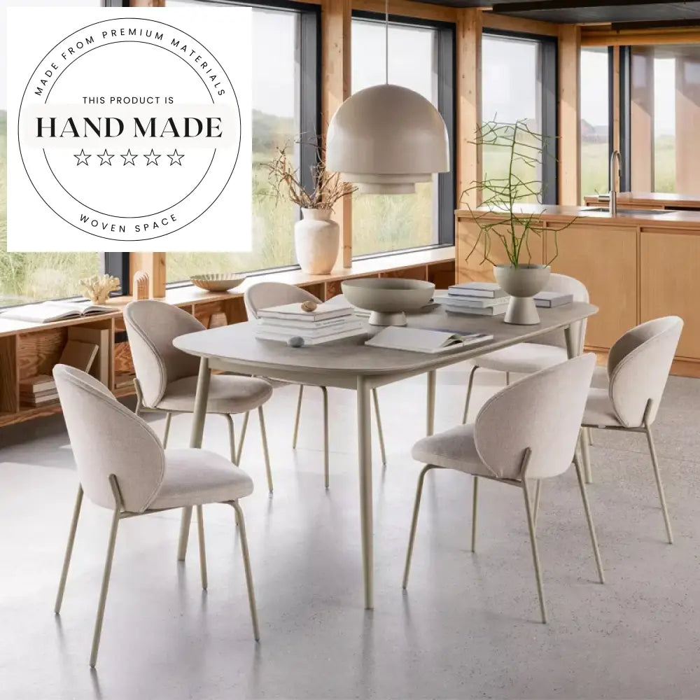 Modern Nordic Designer Fabric Metal Dining Chair for Kitchen & Cafe