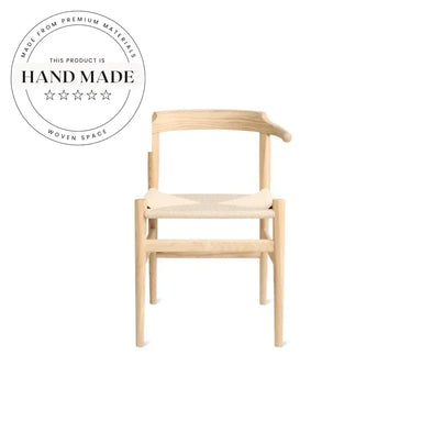 Modern Nordic Designer Wooden Kitchen Dining Room Chair with Paper Rope