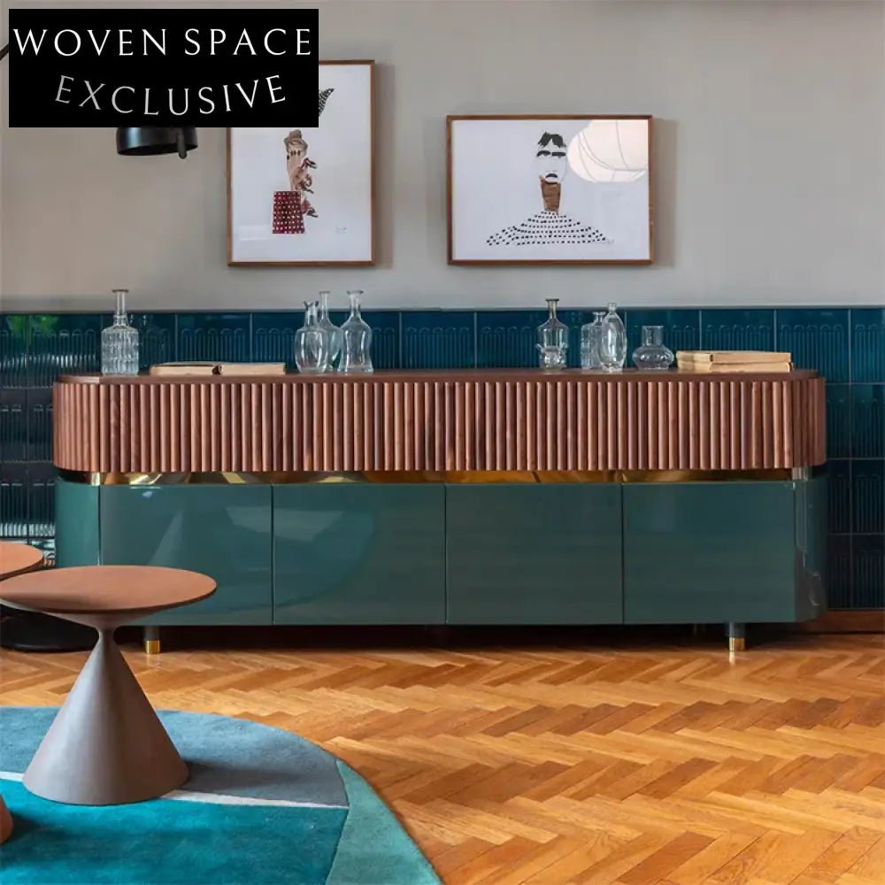 Modern Nordic Display Cabinet Living Room Solid Wood Sideboard with Drawers