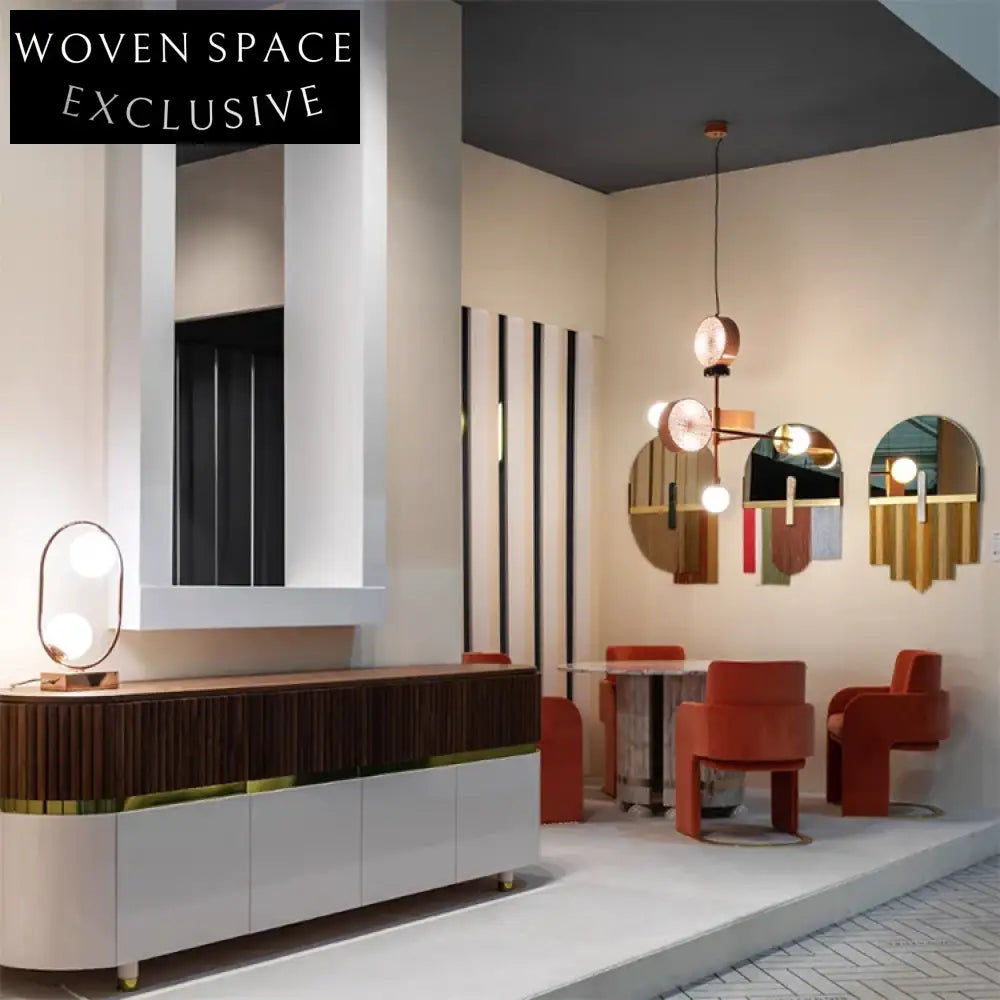 Modern Nordic Display Cabinet Living Room Solid Wood Sideboard with Drawers