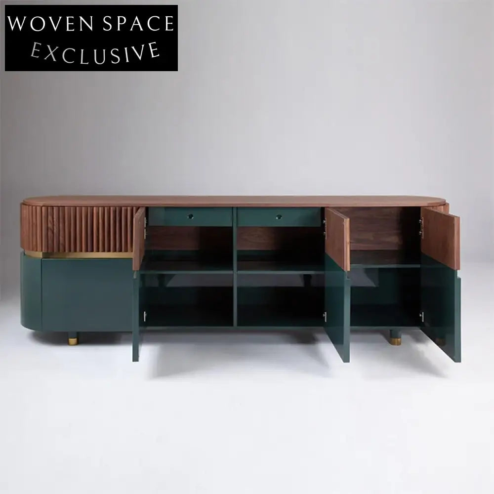 Modern Nordic Display Cabinet Living Room Solid Wood Sideboard with Drawers