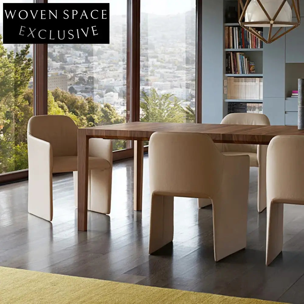 Modern Nordic Fabric Armrest Accent Chair for Dining and Living Spaces