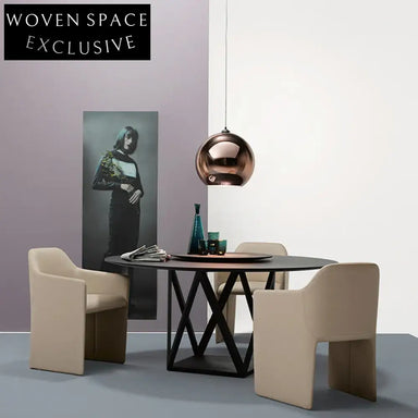 Modern Nordic Fabric Armrest Accent Chair for Dining and Living Spaces