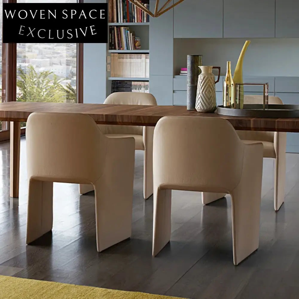 Modern Nordic Fabric Armrest Accent Chair for Dining and Living Spaces