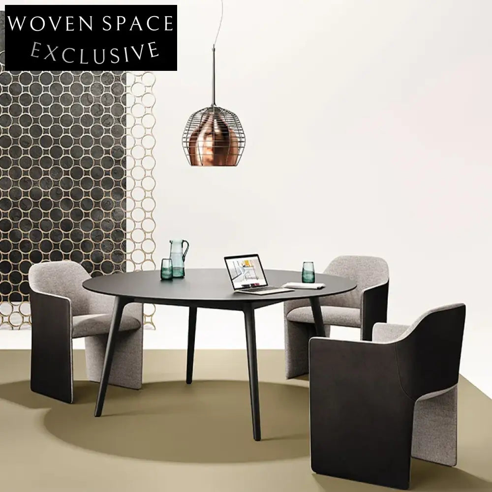 Modern Nordic Fabric Armrest Accent Chair for Dining and Living Spaces