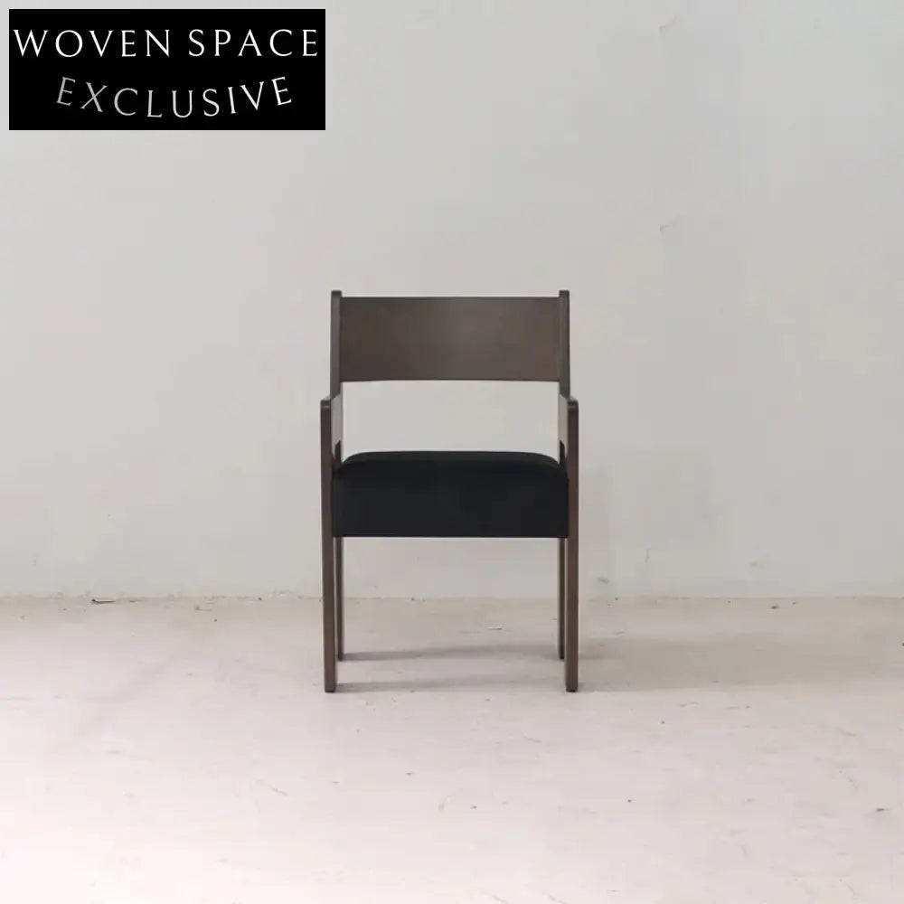 Modern Nordic Fabric Dining Chair with Wood Frame and Armrests for Home