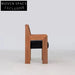 Modern Nordic Fabric Dining Chair with Wood Frame and Armrests for Home