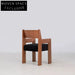 Modern Nordic Fabric Dining Chair with Wood Frame and Armrests for Home