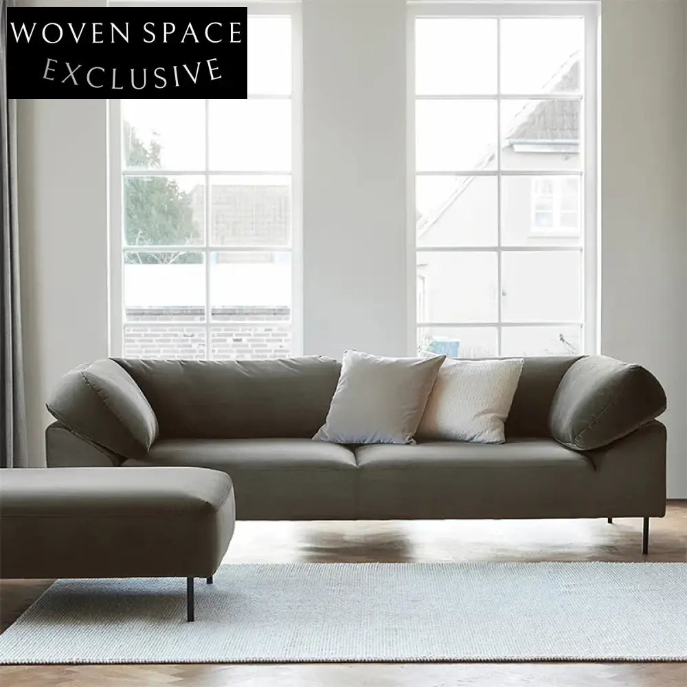 Modern Nordic Fabric Living Room Sofa with Sleek Metal Legs, Ultimate Comfort