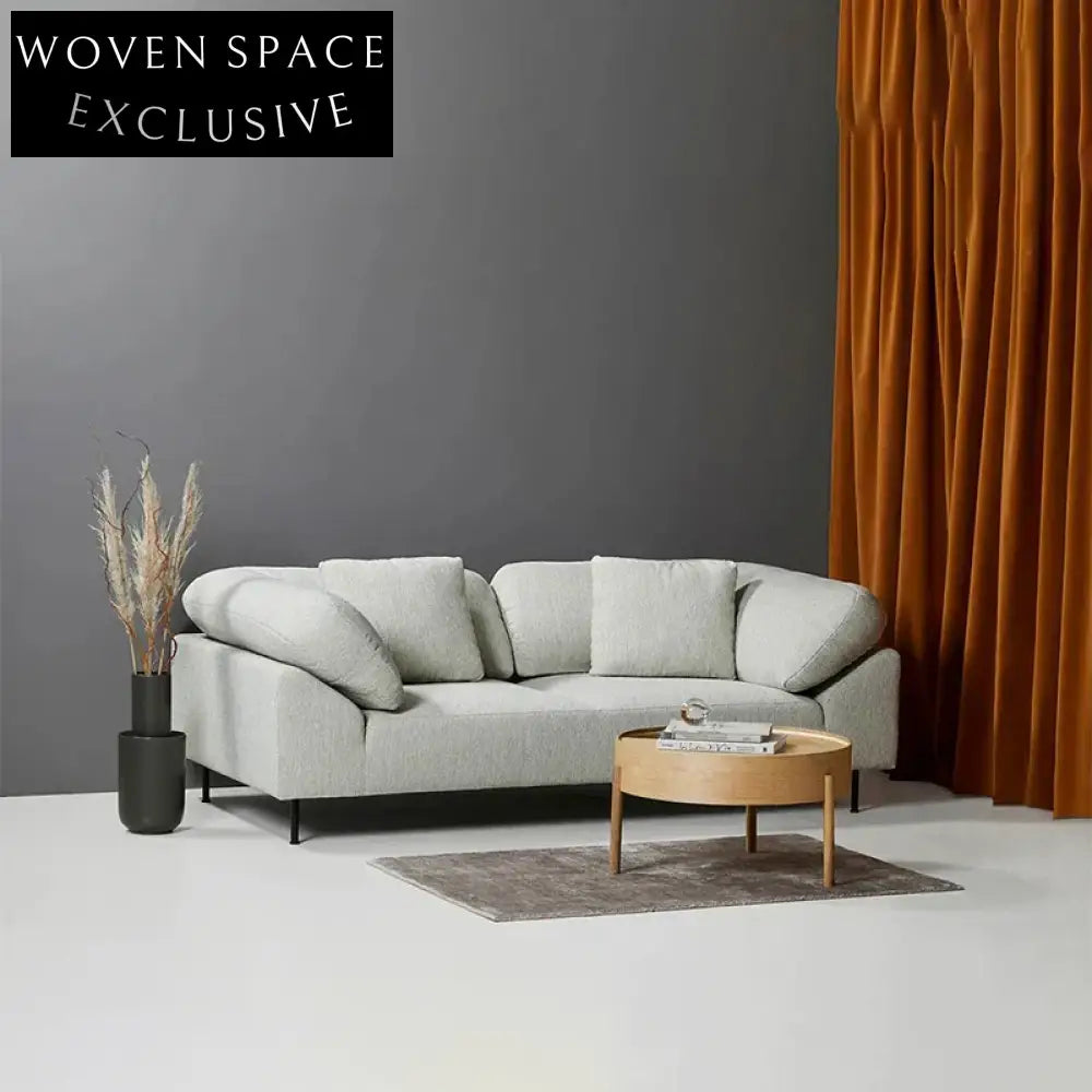 Modern Nordic Fabric Living Room Sofa with Sleek Metal Legs, Ultimate Comfort