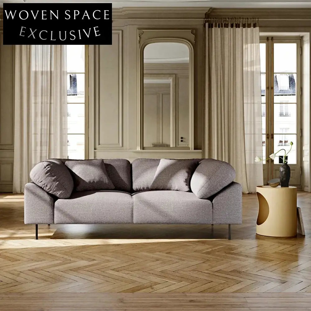 Modern Nordic Fabric Living Room Sofa with Sleek Metal Legs, Ultimate Comfort