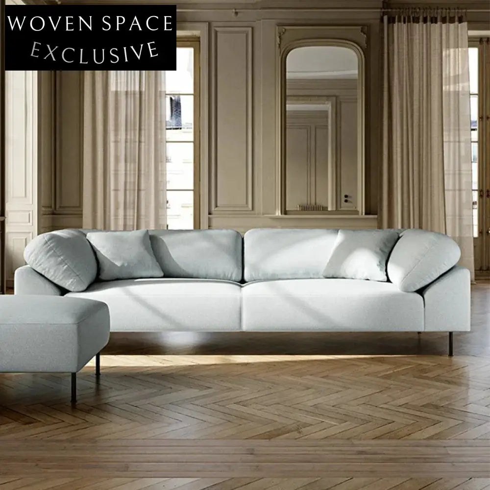 Modern Nordic Fabric Living Room Sofa with Sleek Metal Legs, Ultimate Comfort