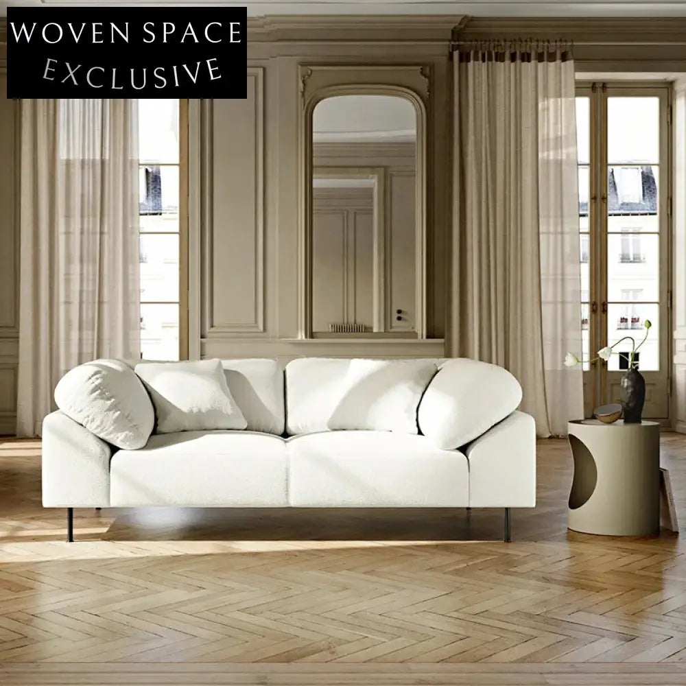 Modern Nordic Fabric Living Room Sofa with Sleek Metal Legs, Ultimate Comfort