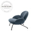 Modern Nordic Fabric Lounge Chair with Metal Legs