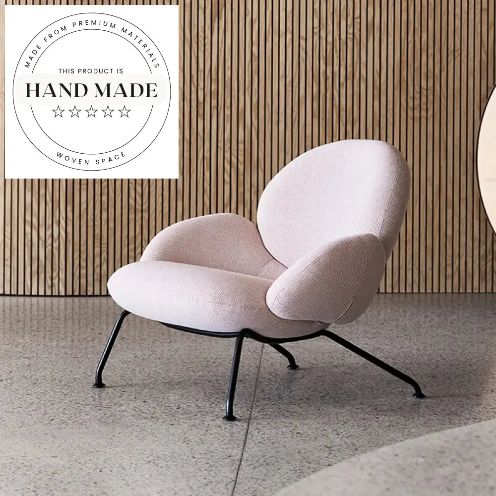 Modern Nordic Fabric Lounge Chair with Metal Legs