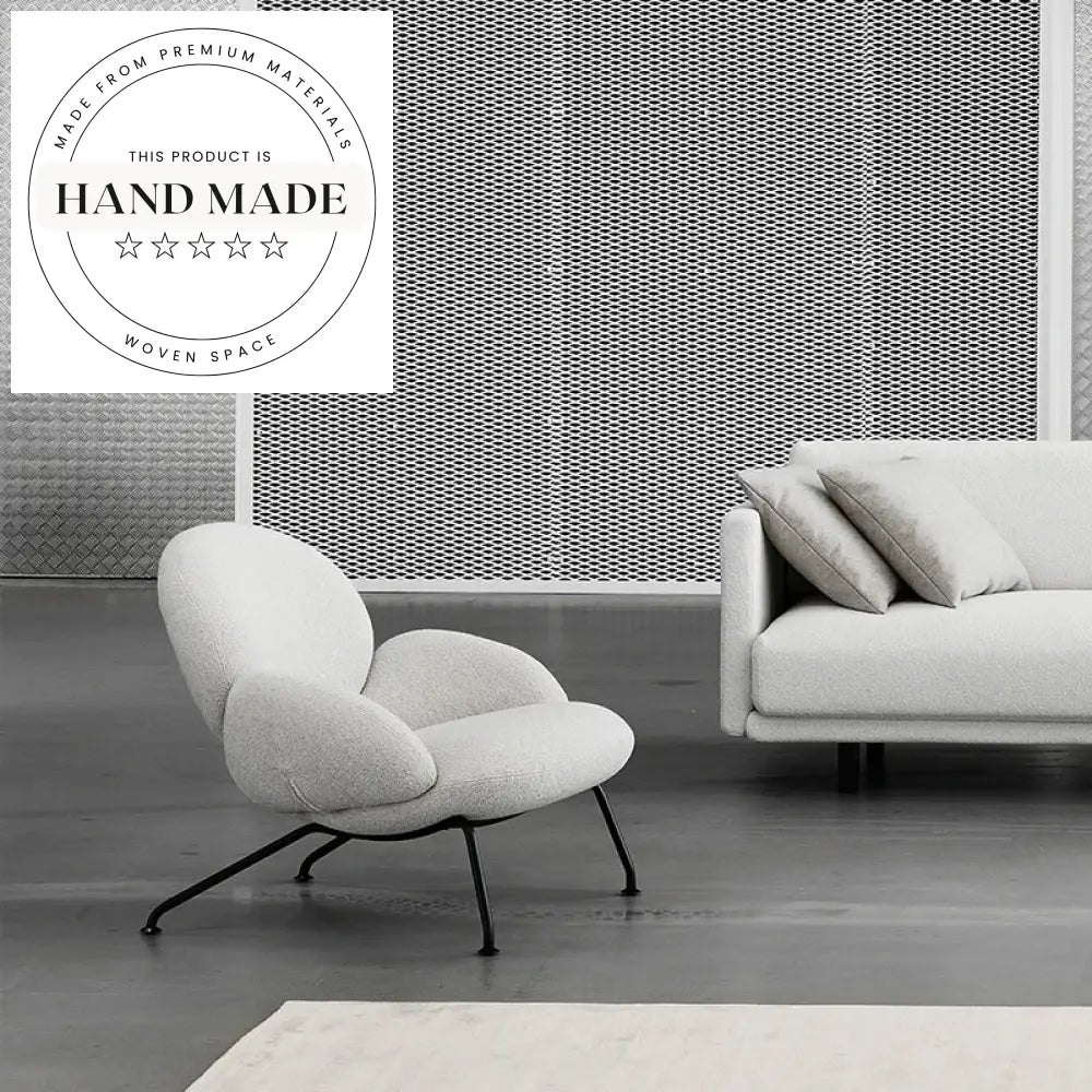 Modern Nordic Fabric Lounge Chair with Metal Legs