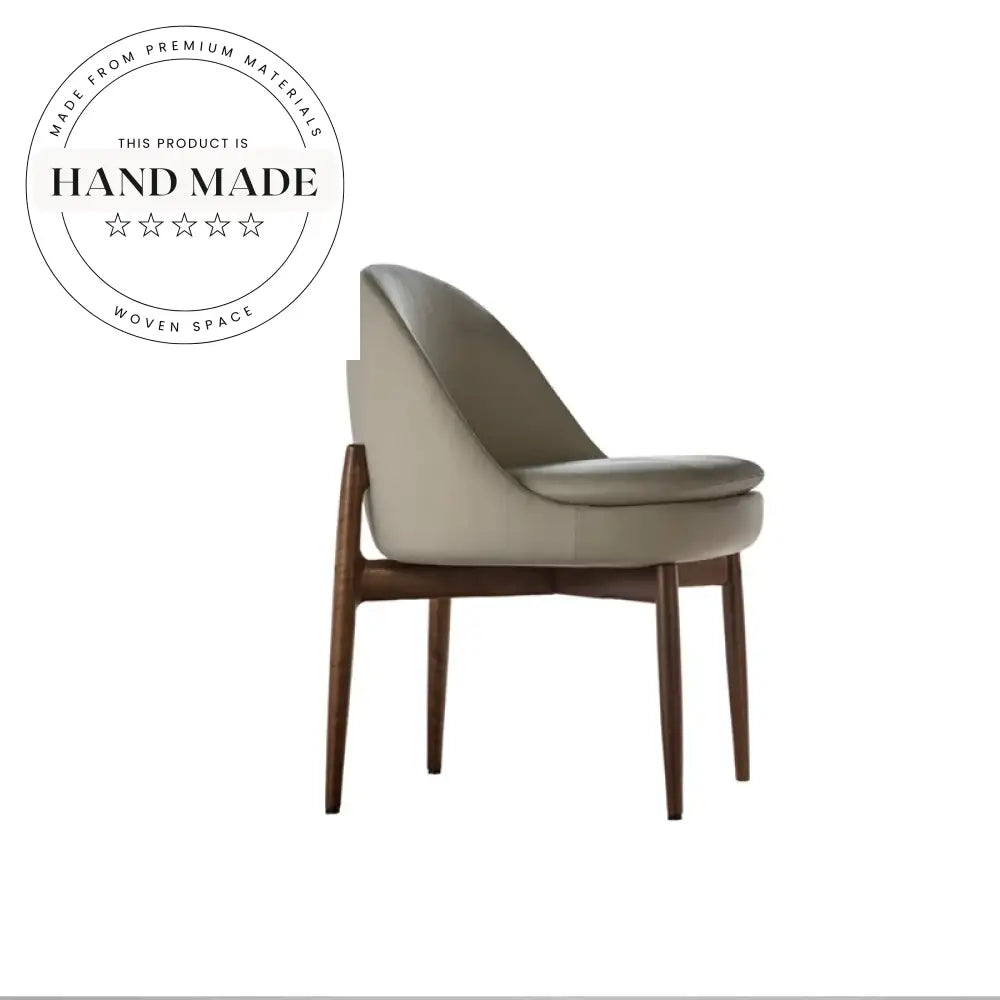Modern Nordic Fabric Seat with Solid Wood Legs Dining Chair