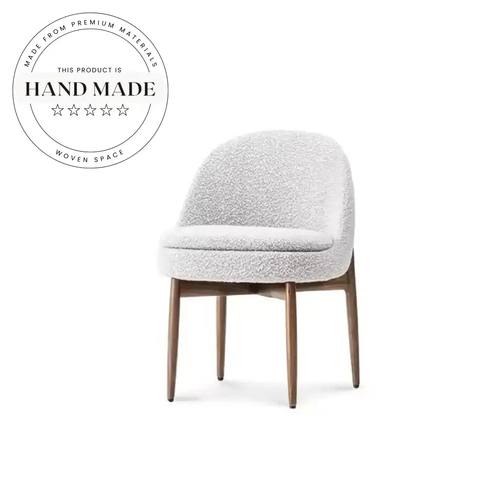Modern Nordic Fabric Seat with Solid Wood Legs Dining Chair