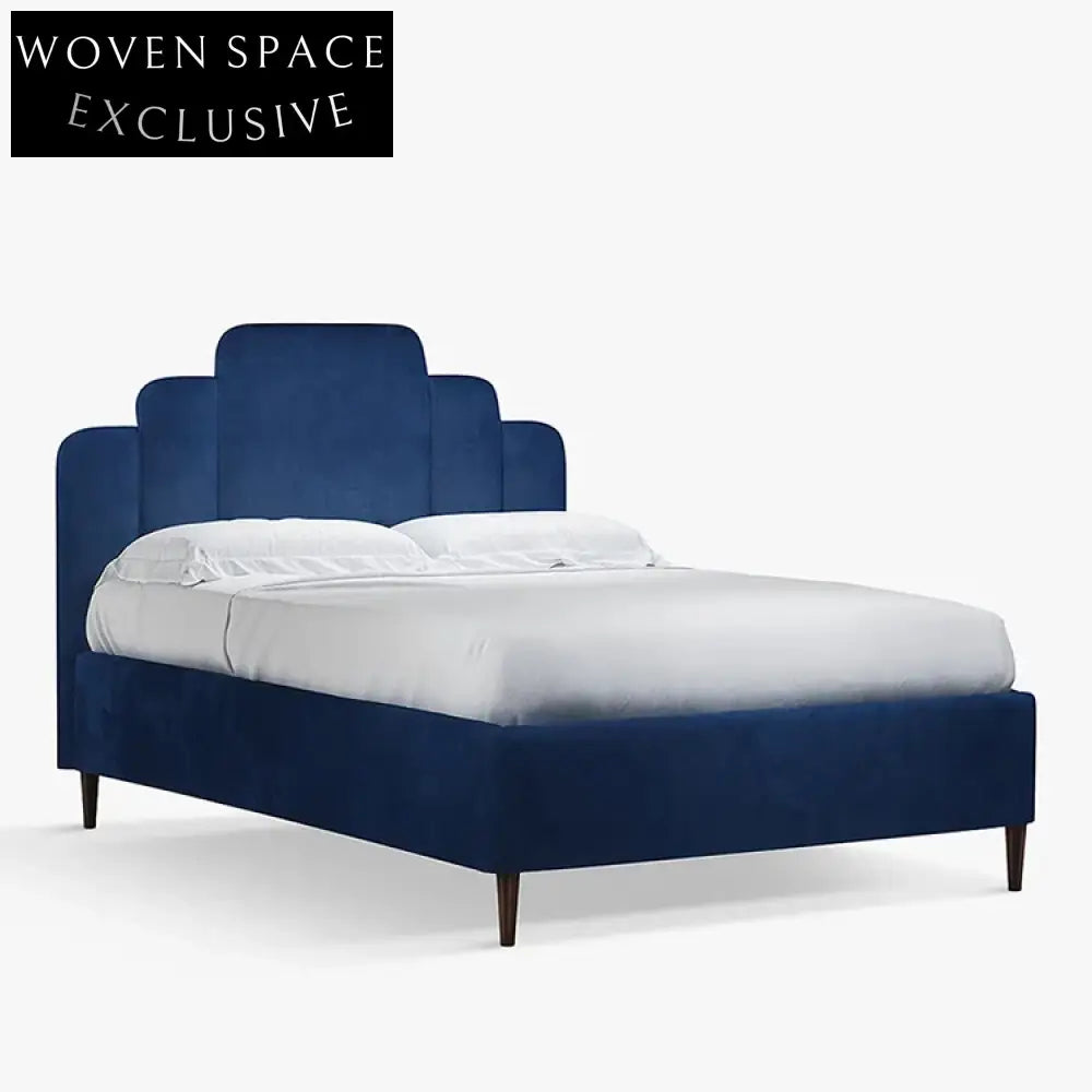 Modern Nordic Fabric Upholstered Double Bed for Luxury Bedroom Decor