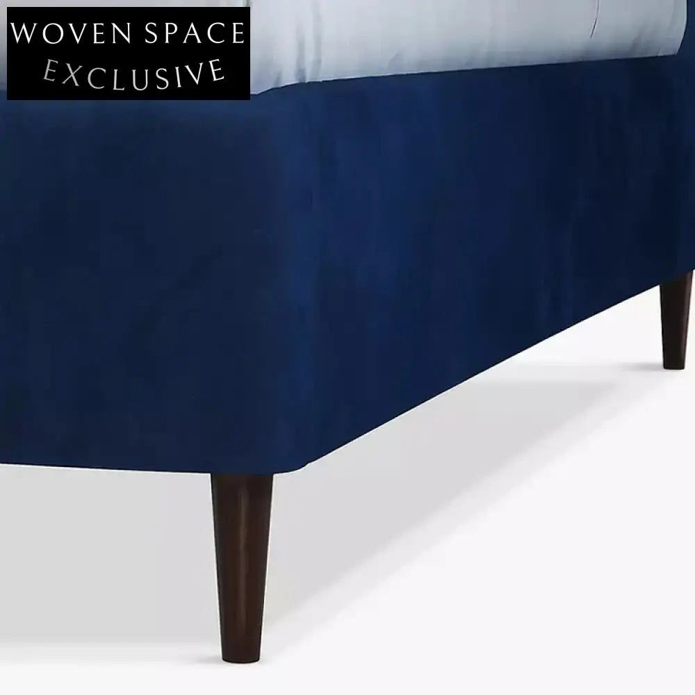 Modern Nordic Fabric Upholstered Double Bed Frame - Light Luxury Bedroom Furniture