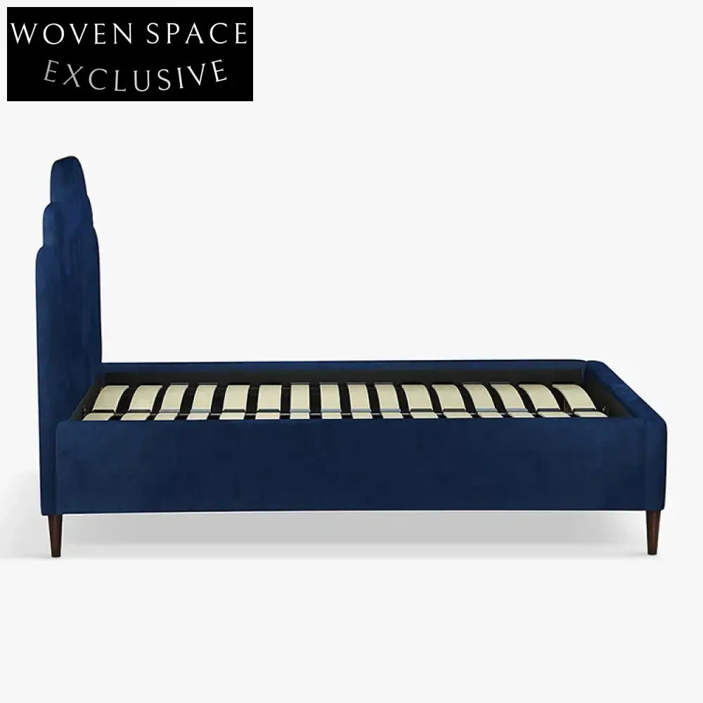 Modern Nordic Fabric Upholstered Double Bed Frame - Light Luxury Bedroom Furniture