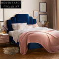 Modern Nordic Fabric Upholstered Double Bed Frame - Light Luxury Bedroom Furniture