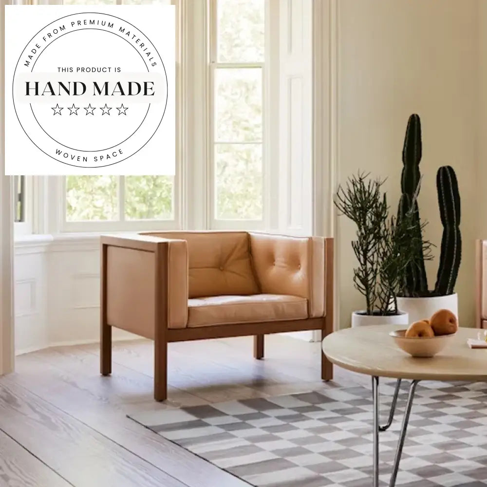 Modern Nordic Fabric Upholstered Leisure Armchair for Living Room Bedroom