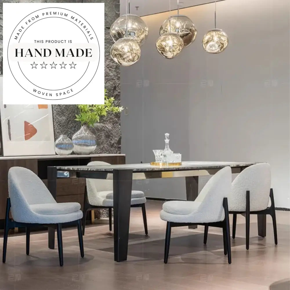 Modern Nordic Fabric Upholstered Wood Leg Scandi Dining Chair