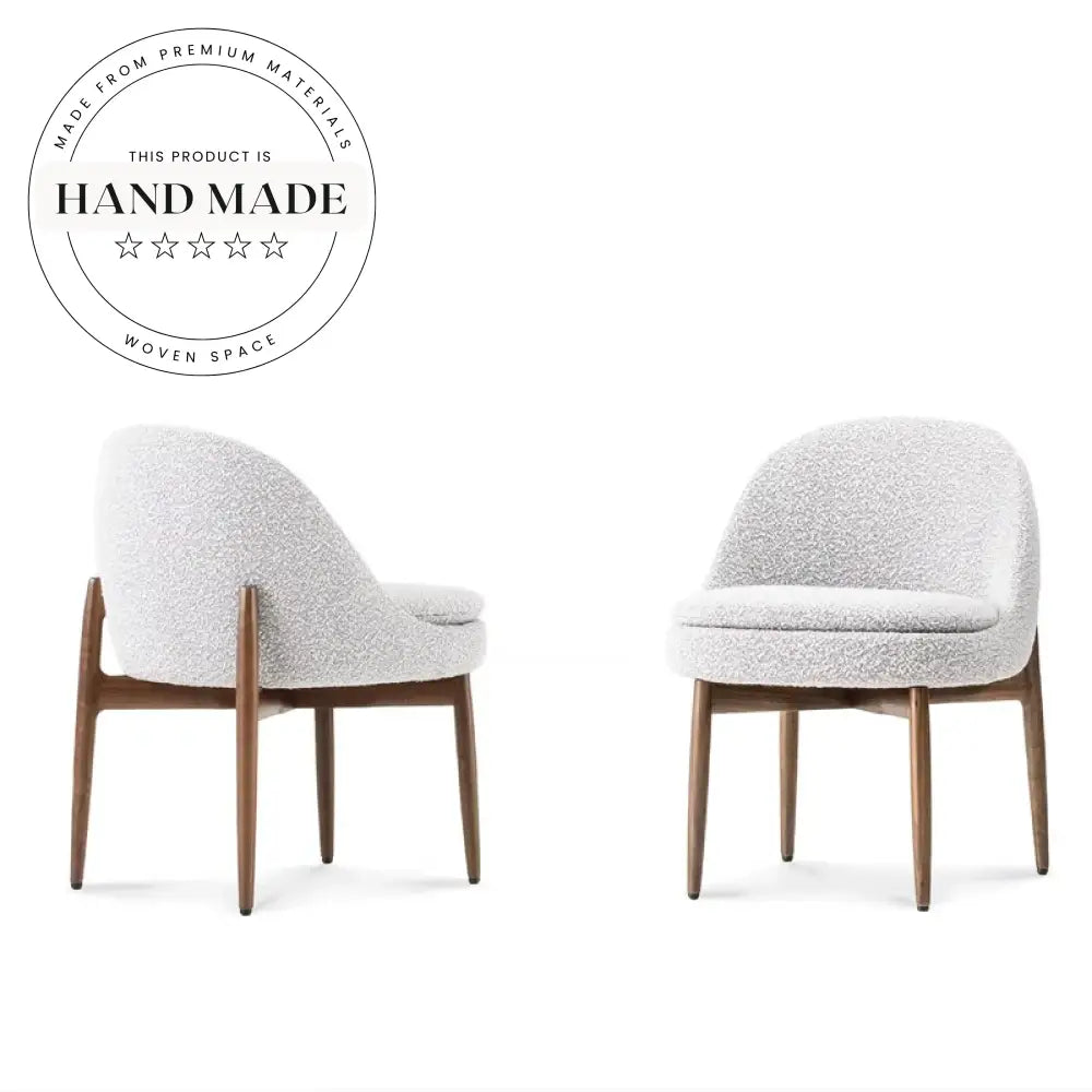 Modern Nordic Fabric Upholstered Wood Leg Scandi Dining Chair