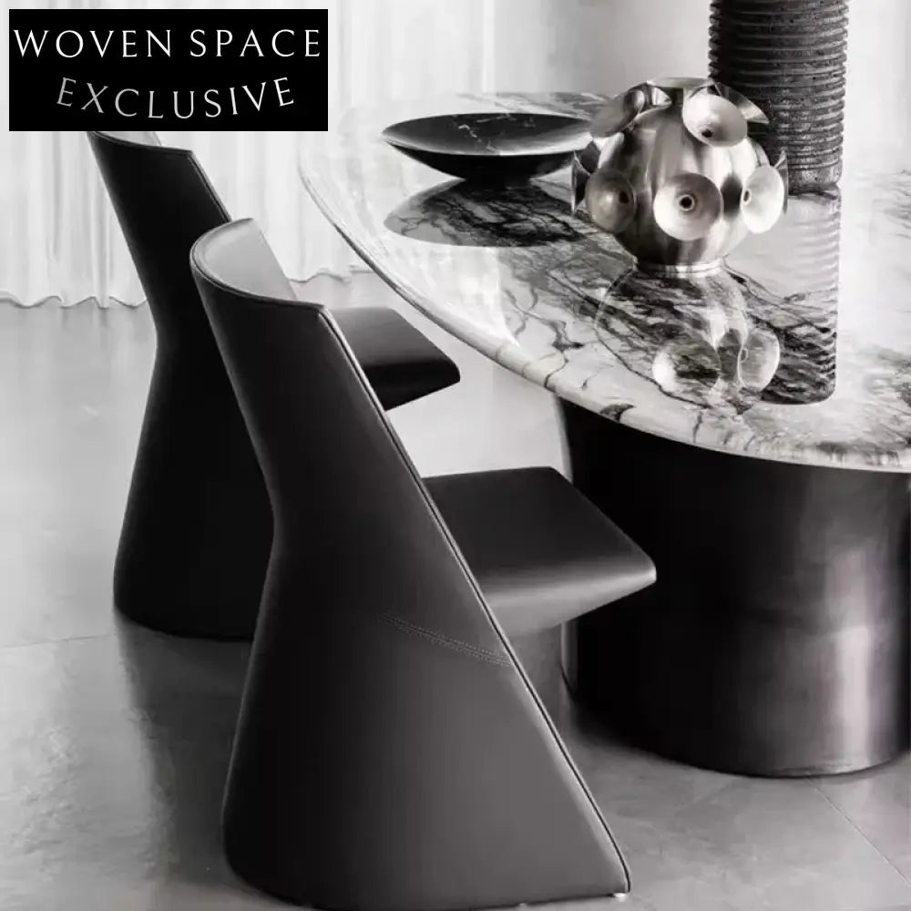 Modern Nordic Faux Leather Dining Chair with Sturdy Metal Frame