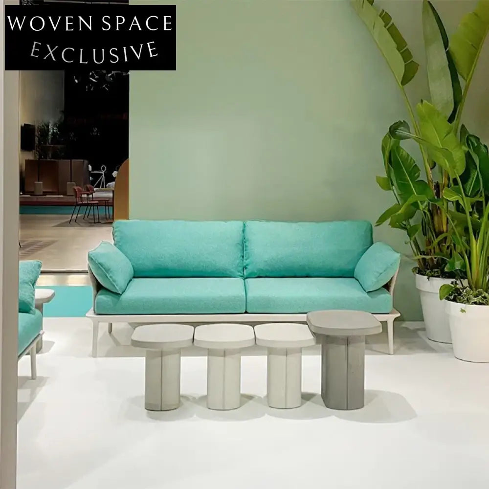 Modern Nordic Fiberglass Round Coffee Table Set for Living Room Lounge