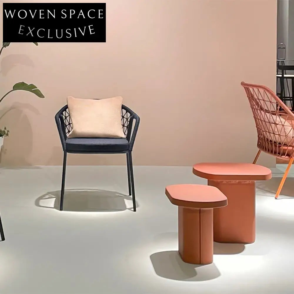 Modern Nordic Fiberglass Round Coffee Table Set for Living Room Lounge