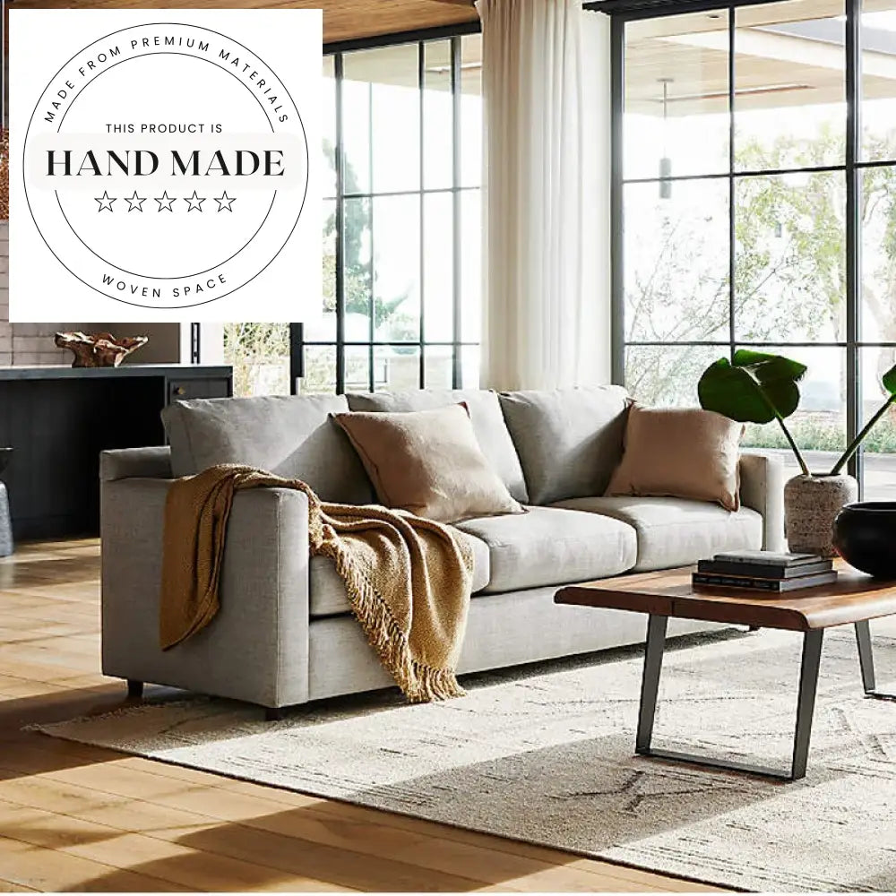 Modern Nordic Flax Fabric Living Room Seater Sectional Sofa