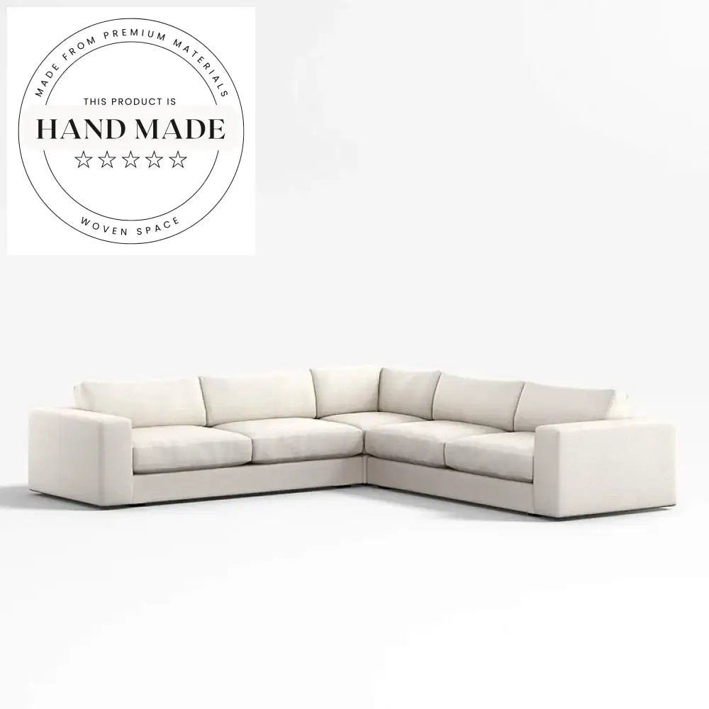 Modern Nordic Flax Fabric Sectional Seater Living Room Apartment Sofa