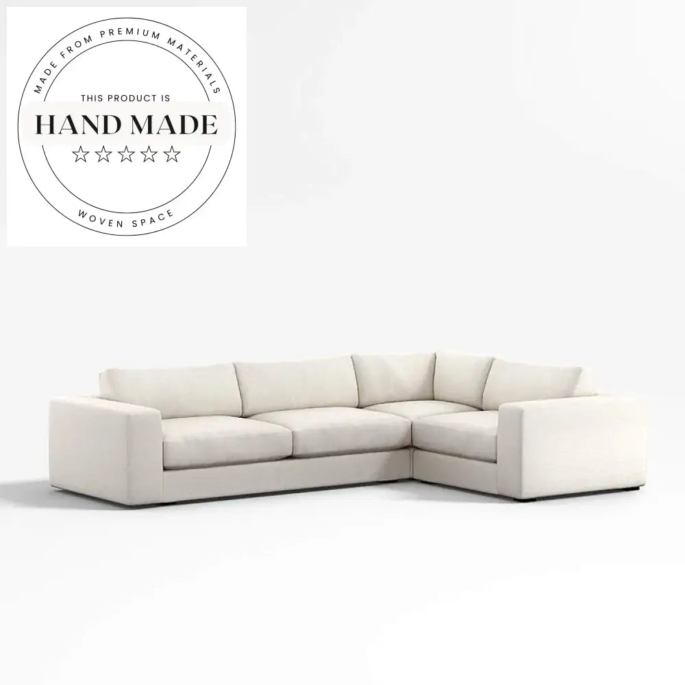 Modern Nordic Flax Fabric Sectional Seater Living Room Apartment Sofa