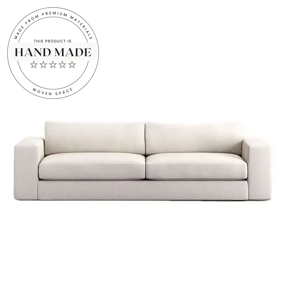 Modern Nordic Flax Fabric Sectional Seater Living Room Apartment Sofa