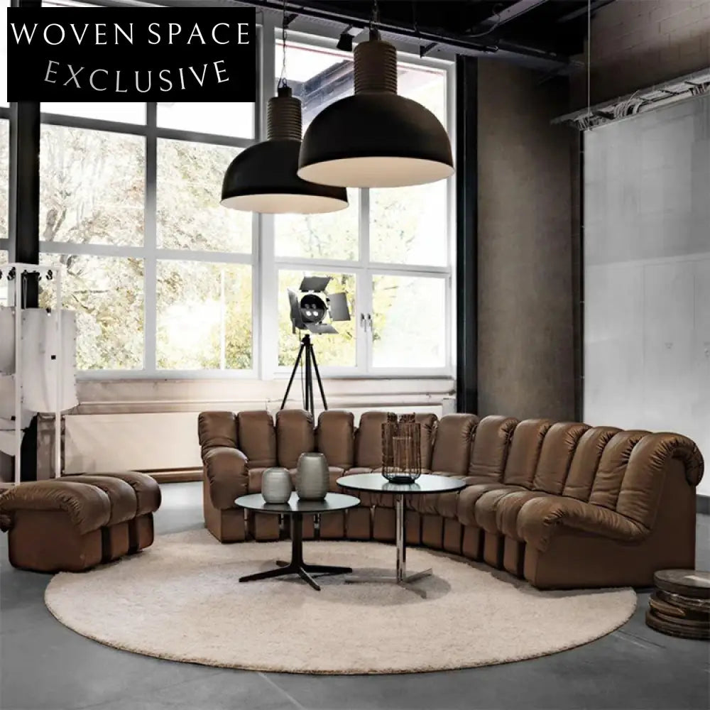 Modern Nordic Flexible Sectional Sofa with Microfiber Leather Upholstery Couch
