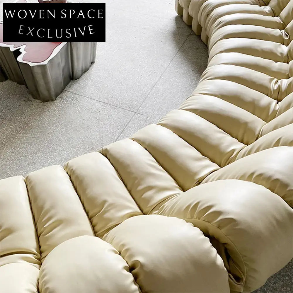 Modern Nordic Flexible Sectional Sofa with Microfiber Leather Upholstery Couch