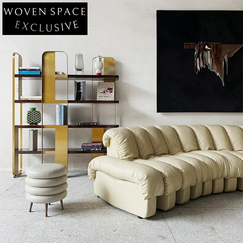 Modern Nordic Flexible Sectional Sofa with Microfiber Leather Upholstery Couch