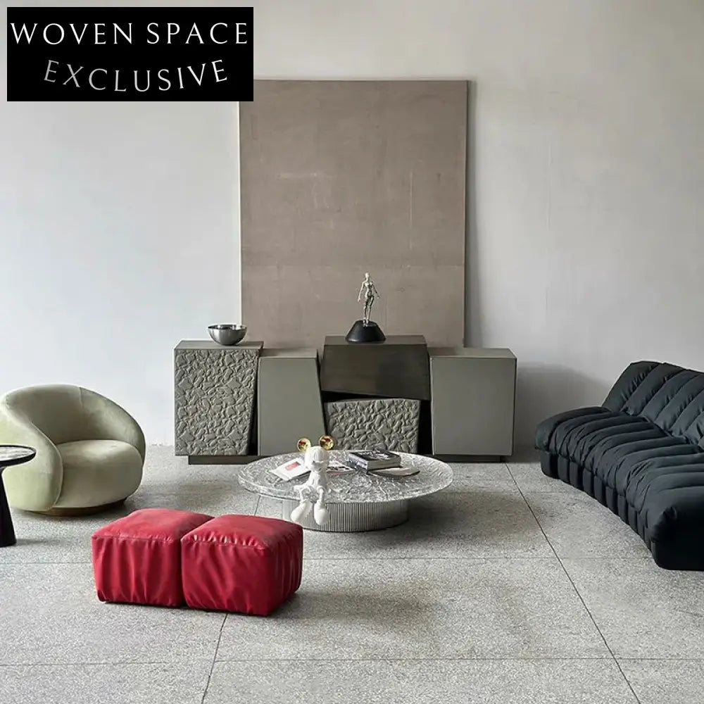 Modern Nordic Floating Block Design Storage Side Cabinet for Living Room Bedroom