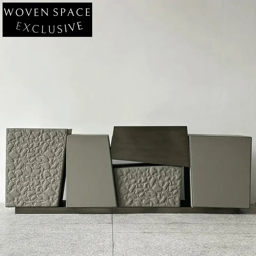 Modern Nordic Floating Block Design Storage Side Cabinet for Living Room Bedroom