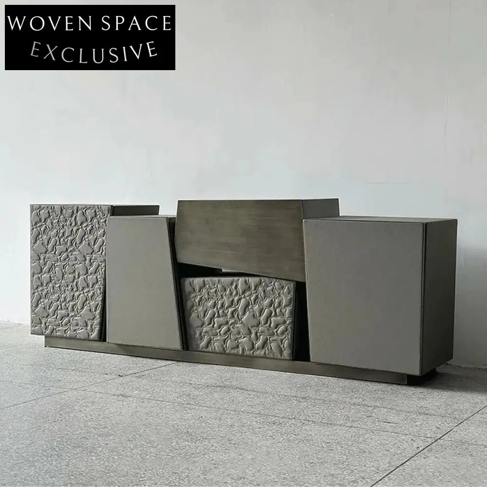 Modern Nordic Floating Block Design Storage Side Cabinet for Living Room Bedroom